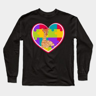 Autism Day giraffe Long Sleeve T-Shirt